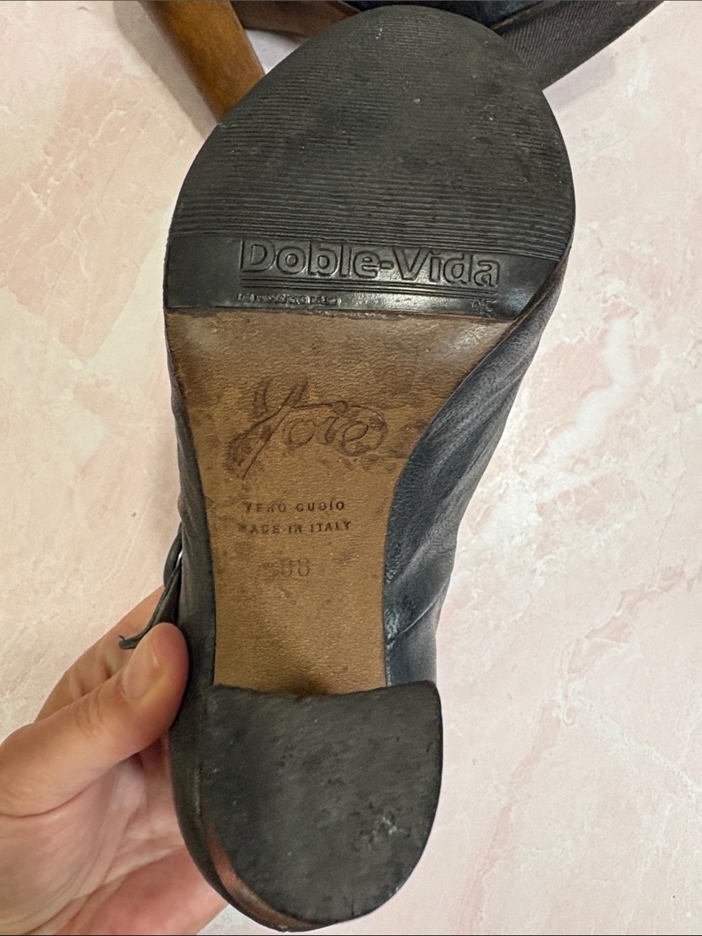 Joie Charcoal Gray Mary Jane High Block Hidden Platform Heel Pumps 38/US 8 - Picture 6 of 9